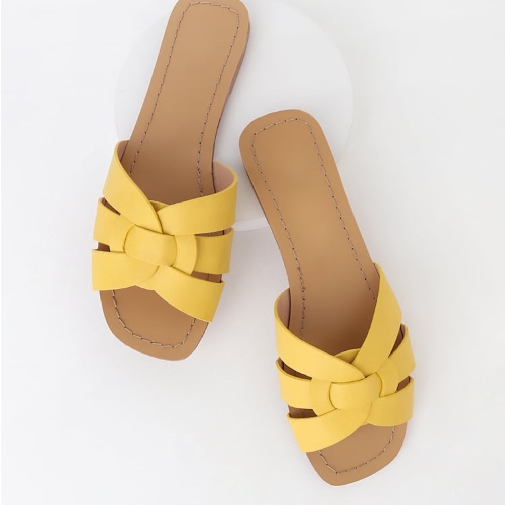 Yellow Women's Slide Sandals